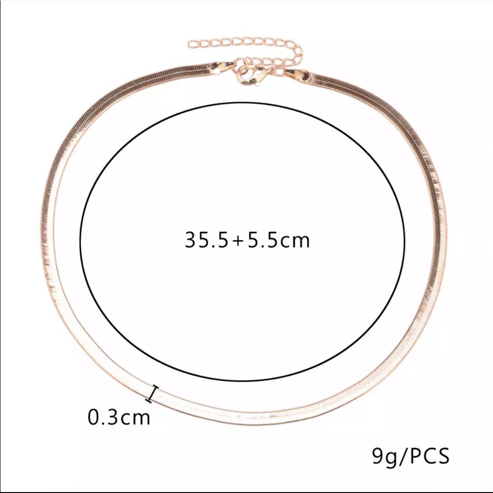 NEW 18K Gold Flat Snake Bone Chain Necklace - Picture 7 of 7